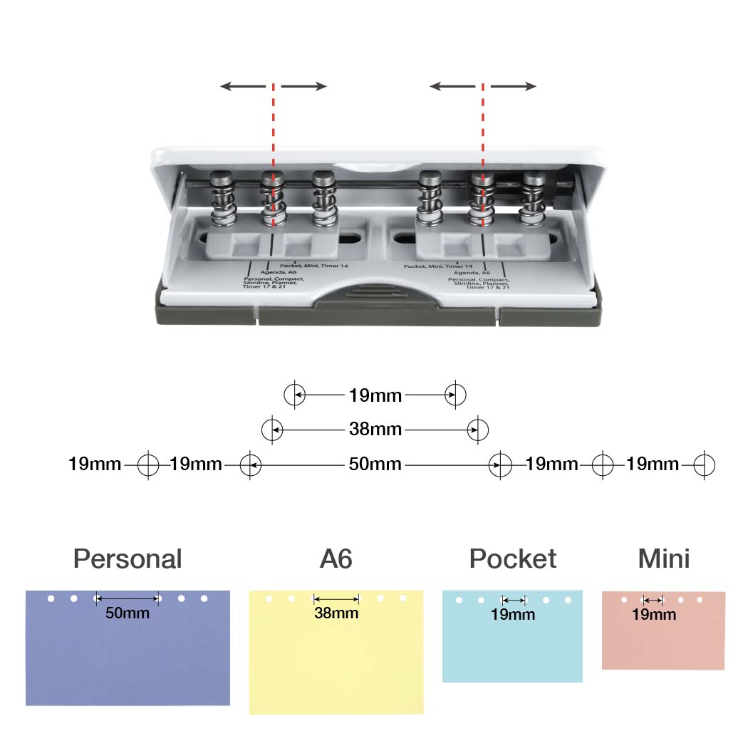 Adjustable 6-Hole Organiser/ Diary Punch - Silver – Bild 6