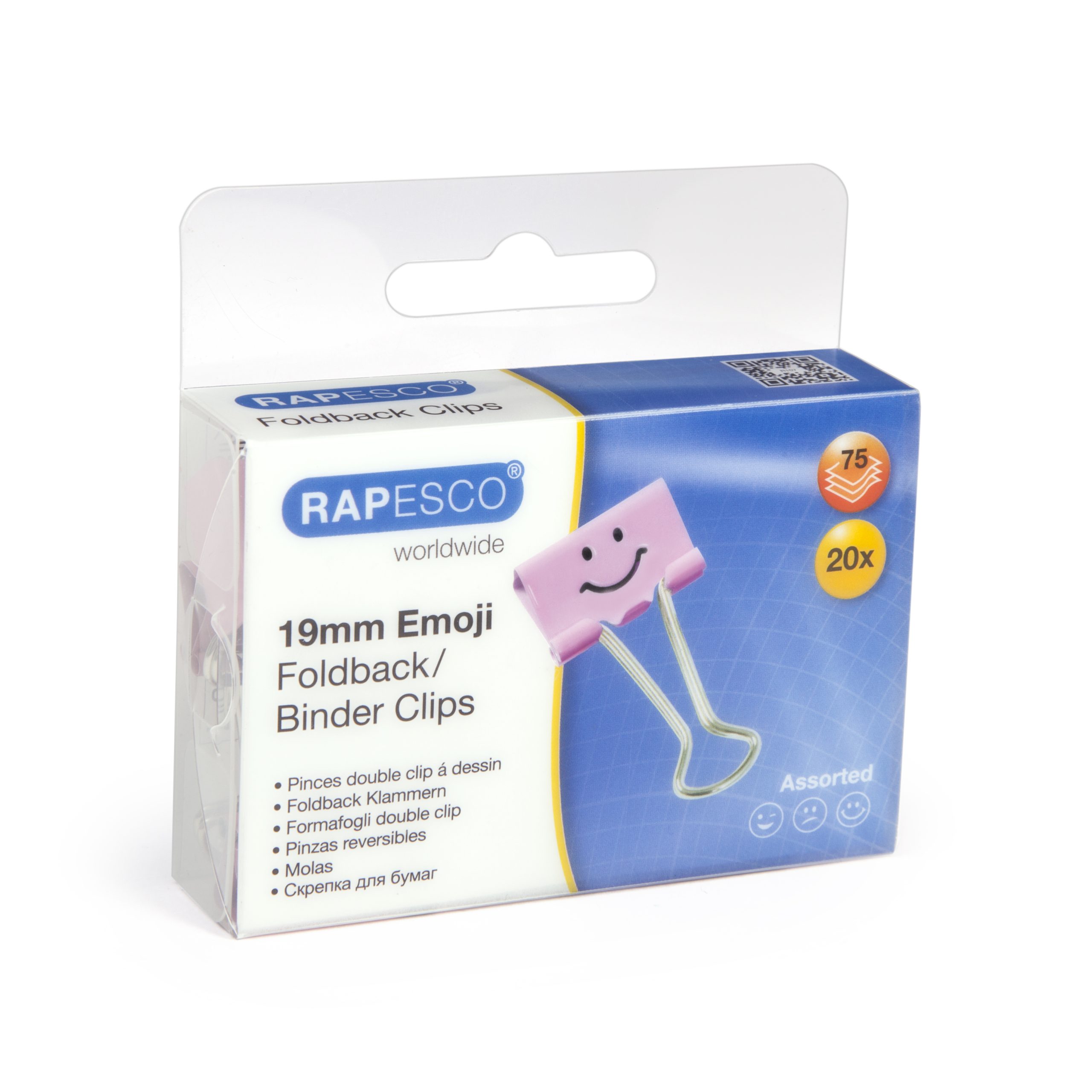 19mm Assorted Faces Foldback Clips - Candy Pink - Pack of 20 – Bild 3