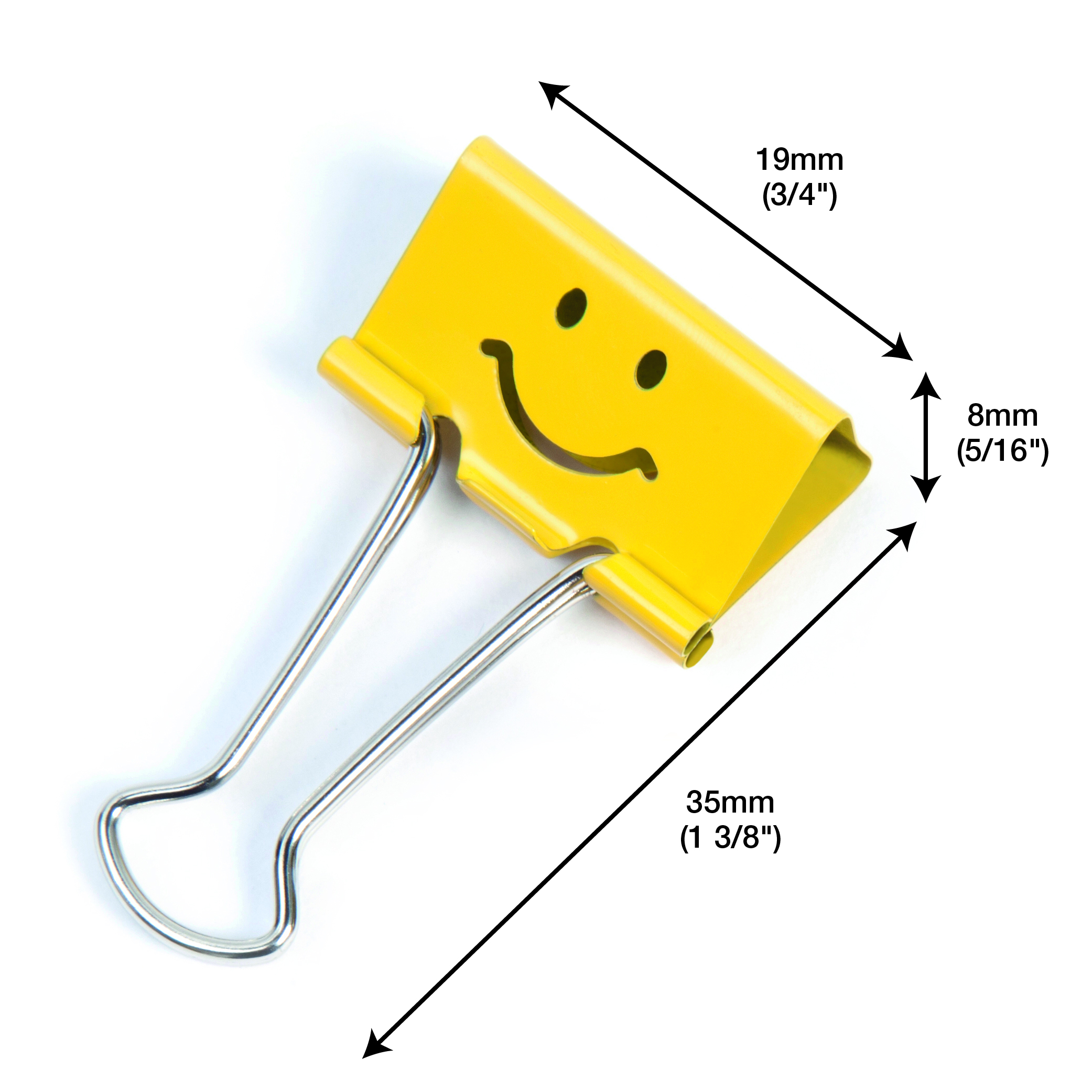 19mm Assorted Faces Foldback Clips - Yellow - Pack of 20 – Bild 4