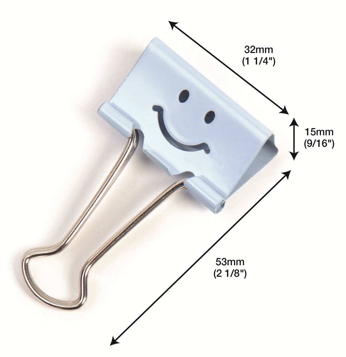 32mm Assorted Faces Foldback Clips - Powder Blue - Pack of 20 – Bild 4