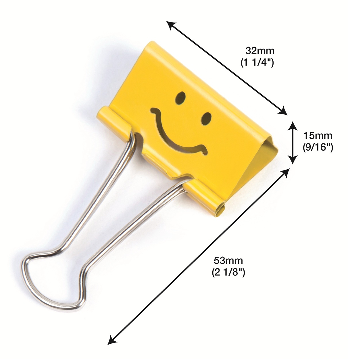 32mm Assorted Faces Foldback Clips - Yellow - Pack of 20 – Bild 4