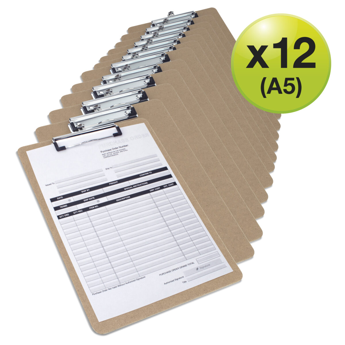 Hardboard Clipboard with Low Profile Clip A5 - Brown - Pack of 12 – Bild 5