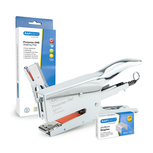 Porpoise ONE Stapling Plier & 1000 Staples 24/8mm – Chrome