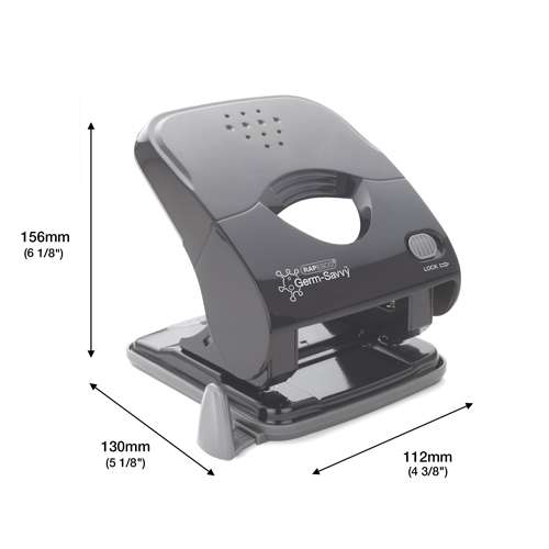 Germ-Savvy® Antibacterial ECO Less Effort Stapler & Hole Punch Set - Charcoal – Bild 3
