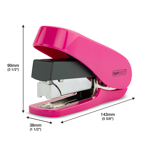 Luna Less Effort Half Strip Front Loading Stapler & 2000 Staples Type 24  - Hot Pink – Bild 3