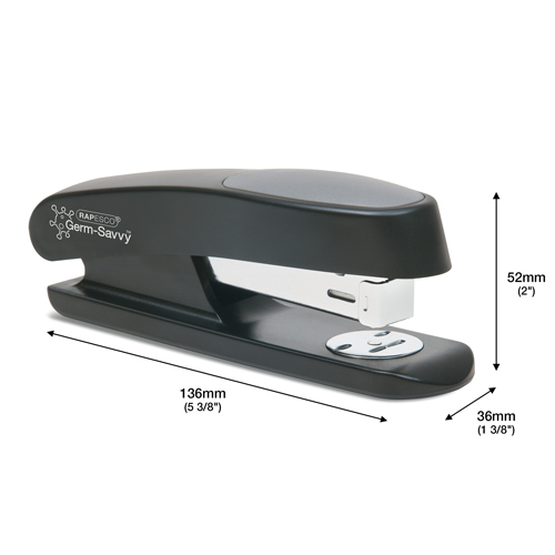 Germ-Savvy® Antibacterial ECO Sting Ray Half Strip Stapler and 1000 24/6mm Staples - Black – Bild 5