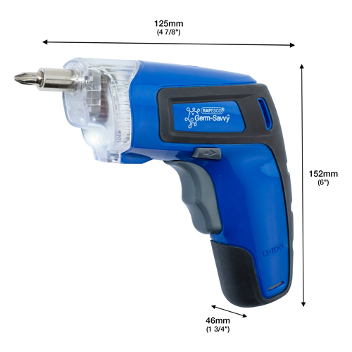 Germ-Savvy® Antibacterial Cordless Screwdriver 3.6V - Blue – Bild 2