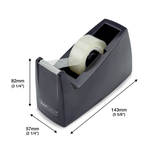 Business Pack: 4 Germ-Savvy®Antibacterial 300 Tape Dispensers and 4 Clear Tape Rolls – Black – Bild 5