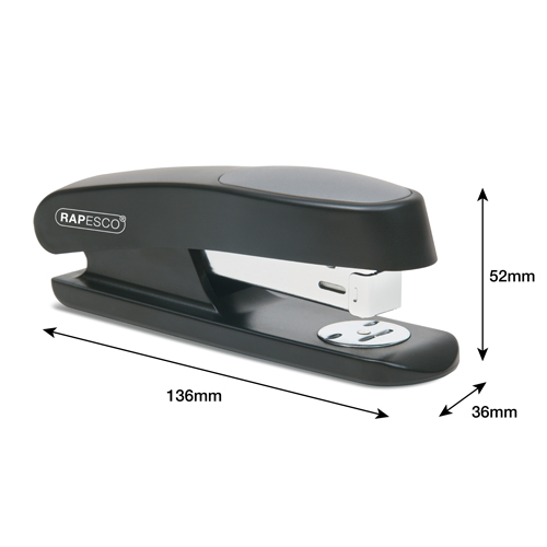 Business Pack: 6 Germ-Savvy® Antibacterial ECO Sting Ray Half Strip Staplers and 6 Boxes of 1000 24/6 mm Staples - Black – Bild 2